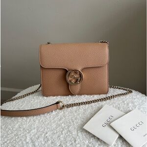 Gucci calfskin interlocking g shoulder crossbody bag